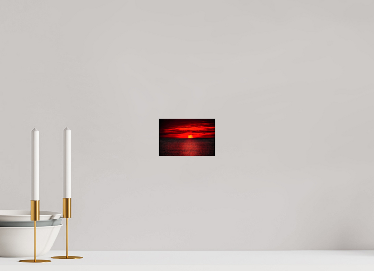 6 x 4″, Photo Prints Crimson Sunset Ocean Photography Print Red Sky Coastal Wall Art