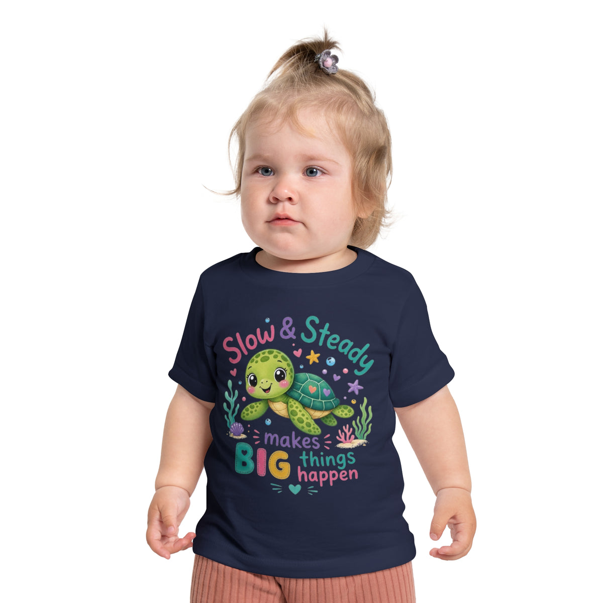 Slow & Steady Turtle makes BIG things happen Baby Short Sleeve T-Shirt