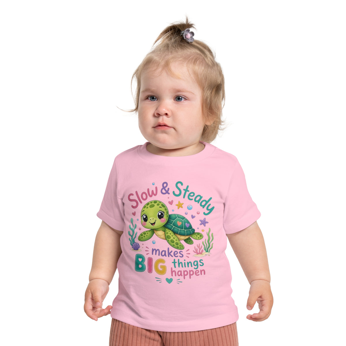 Slow & Steady Turtle makes BIG things happen Baby Short Sleeve T-Shirt