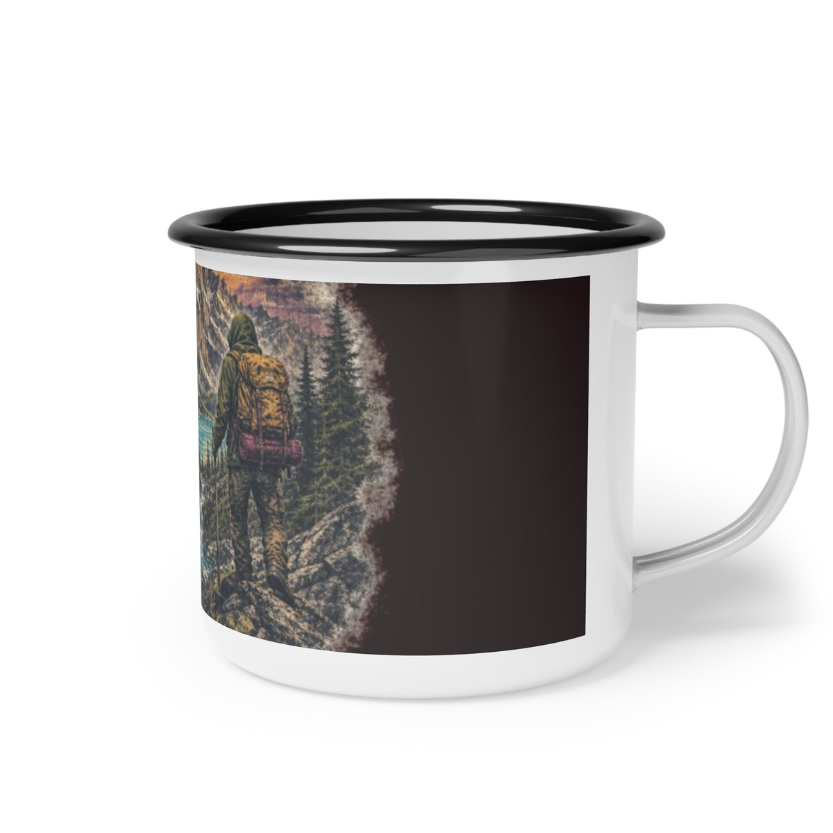 Out of Service Enamel Camp Cup — Vintage Hiker Mountain Mug