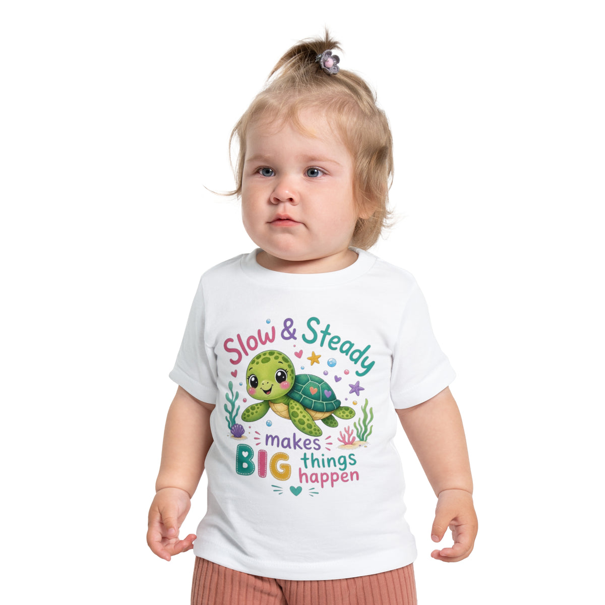 Slow & Steady Turtle makes BIG things happen Baby Short Sleeve T-Shirt