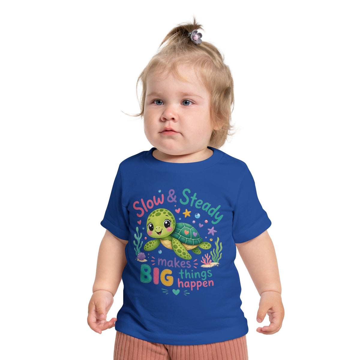 Slow & Steady Turtle makes BIG things happen Baby Short Sleeve T-Shirt